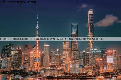 File tranh Canh dem thanh pho 171 (bản gốc) in canvas