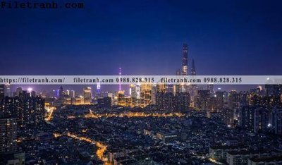 File tranh Canh dem thanh pho 172 (ảnh gốc) in trần 3D