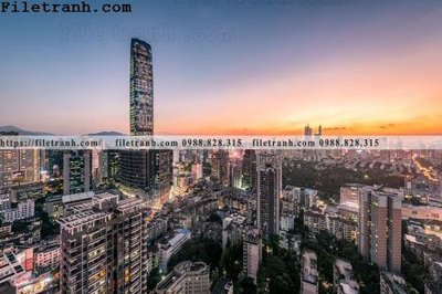 File tranh Canh dem thanh pho 208 (ảnh gốc) in trần nhà