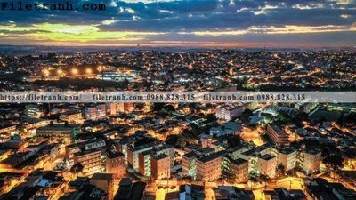 File in lụa Canh dem thanh pho 254 (tân cổ điển) Canh dem thanh pho 254