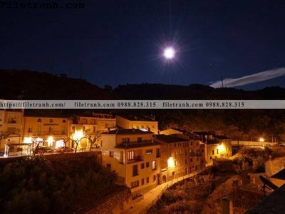 File tranh Canh dem thanh pho 306 (ảnh gốc) in trần nhà