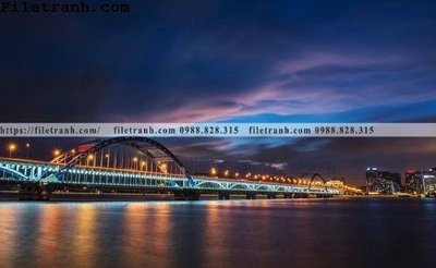 File tranh gốc in trần nhà Canh dem thanh pho 352 3D