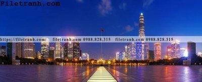 File tranh in tráng gương Canh dem thanh pho 383 (siêu nét)