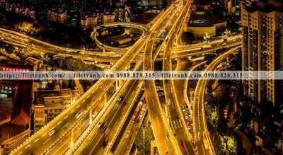 Download file gốc Canh dem thanh pho 498 (in lụa) nghệ thuật