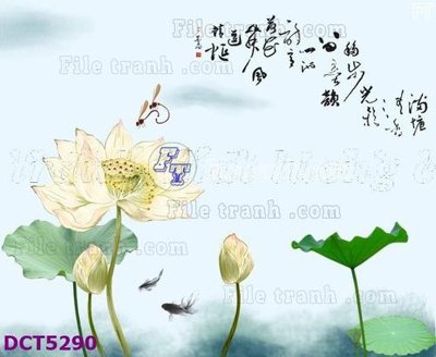 Tải file File gốc in tranh tổng hợp DCT5290 (gốc) chủ đề hoa sen