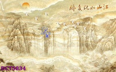 File tranh File gốc in tranh tổng hợp DCT5834 (bản gốc) in lụa 3D