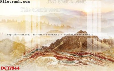 File tranh File in vân đá cẩm thạch DCT7844 (bản gốc) in lụa 5D