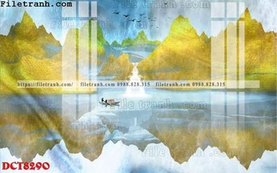 File in lụa File in vân đá cẩm thạch DCT8290 (phong cảnh) File in vân đá cẩm thạch DCT8290