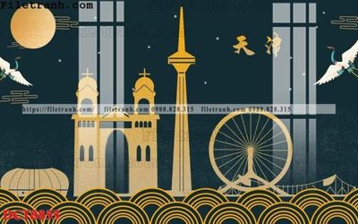 File tranh File in vân đá cẩm thạch DCT8855 (file gốc) chủ đề phong thủy