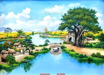 File gốc File tranh đồng quê DQ109 (trang trí) phòng làm việc