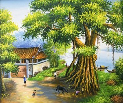 File gốc File tranh đồng quê DQ142 (in 3D) cho trang trí