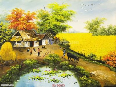 File ảnh File tranh đồng quê DQ233 (gốc) cho trang trí nhà hàng