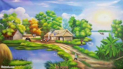 File gốc File tranh đồng quê DQ256 (dành cho trang trí nội thất)