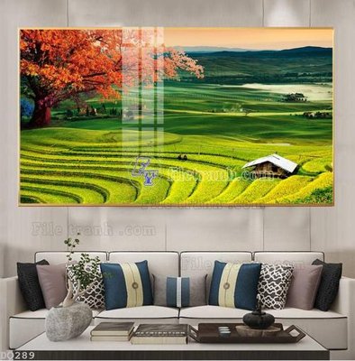 Download file gốc File tranh đồng quê DQ289 (in mica) trong suốt