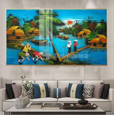 File gốc File tranh đồng quê DQ291 (chuẩn CMYK) cho nhà in