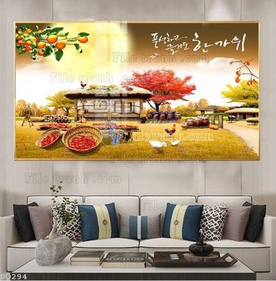 File in ấn File tranh đồng quê DQ294 chuyên nghiệp