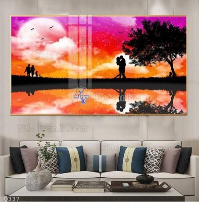 File ảnh File tranh đồng quê DQ337 (gốc) in decal dán tường