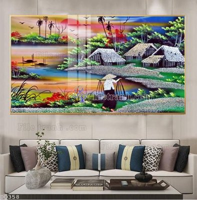 File gốc File tranh đồng quê DQ358 (cho in UV) siêu nét