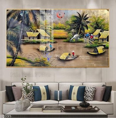 Hình ảnh gốc File tranh đồng quê DQ395 (để in khổ lớn)