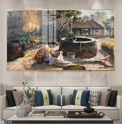 File tranh File tranh đồng quê DQ396 (gốc) chủ đề trẻ em