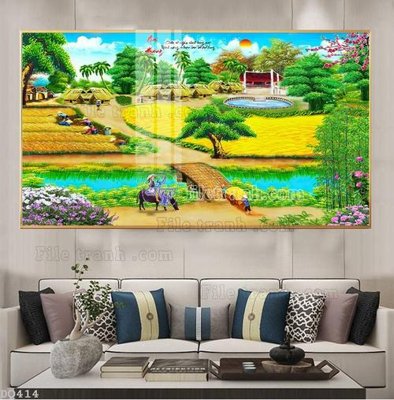 Tải về file gốc File tranh đồng quê DQ414 (chuẩn in ấn)