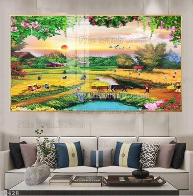 File in ấn File tranh đồng quê DQ428 (bản gốc) sắc nét