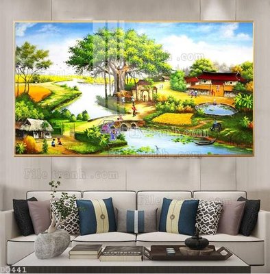 File gốc File tranh đồng quê DQ441 (cho in 3D) độc đáo