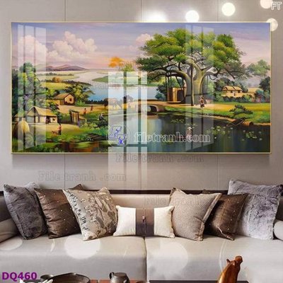 Tải file gốc File tranh đồng quê DQ460 (in khổ lớn) quảng cáo