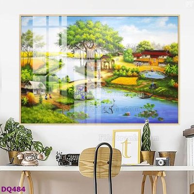 File tranh File tranh đồng quê DQ484 (gốc) in vải canvas
