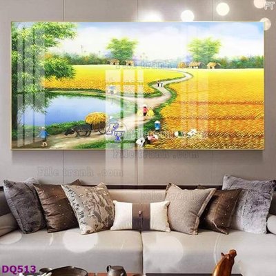 File tranh File tranh đồng quê DQ513 (gốc) in trên kính