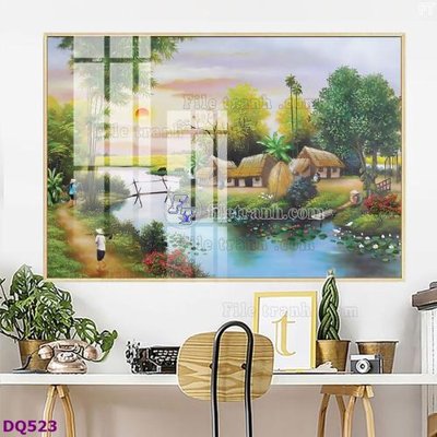 File in lụa File tranh đồng quê DQ523 (phong cảnh) File tranh đồng quê DQ523