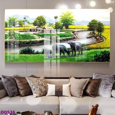 File PSD File tranh đồng quê DQ536 (nguyên gốc) chất lượng cao