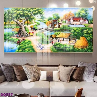File ảnh gốc File tranh đồng quê DQ557 (chuyên in mica)