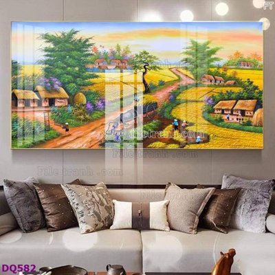 File ảnh File tranh đồng quê DQ582 (gốc) in biển hiệu