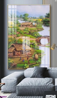 File tranh File tranh đồng quê DQ607 (gốc) phong cách tối giản