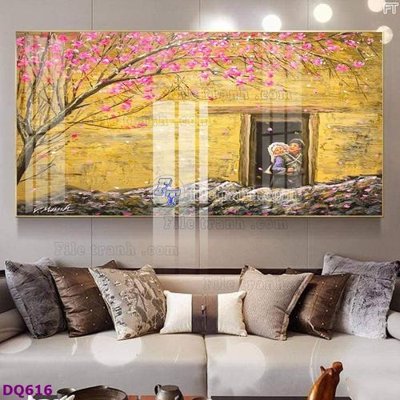 File in trần File tranh đồng quê DQ616 (file gốc) xuyên sáng