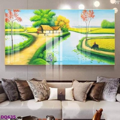 Tải file File tranh đồng quê DQ635 (ảnh gốc) in gạch 3D