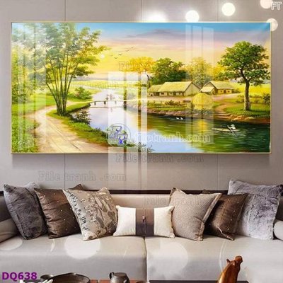 Tải file File tranh đồng quê DQ638 (gốc) làm tranh trang trí