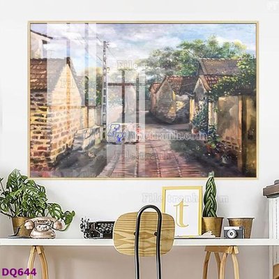 Tải file File tranh đồng quê DQ644 (gốc) làm tranh treo tường