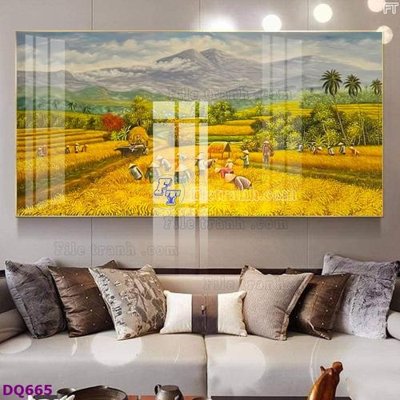 Download file File tranh đồng quê DQ665 (gốc) in mica ốp bếp