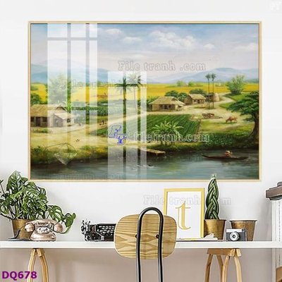 File in trần File tranh đồng quê DQ678 (file gốc) chủ đề vũ trụ
