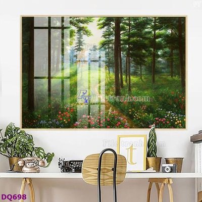 Hình ảnh file gốc in lụa File tranh đồng quê DQ698