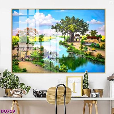 File gốc File tranh đồng quê DQ719 (PNG) nền trong suốt