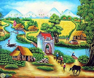 File gốc File tranh đồng quê DQ73 cho in ấn và thiết kế
