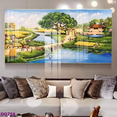 File ảnh File tranh đồng quê DQ756 (gốc) dùng in Pano
