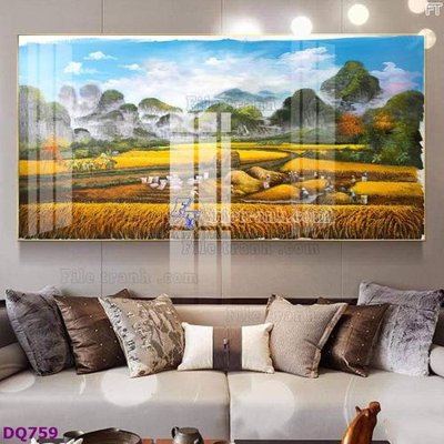 Tải file tranh gốc File tranh đồng quê DQ759 chất lượng cao