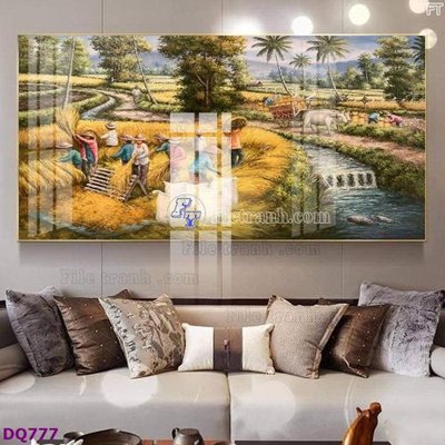 File tranh trang trí File tranh đồng quê DQ777 (tải file gốc)
