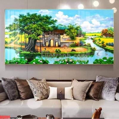 File gốc File tranh đồng quê DQ806 (ảnh chi tiết) để in ấn