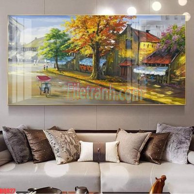 File tranh File tranh đồng quê DQ827 (gốc) in trên kính