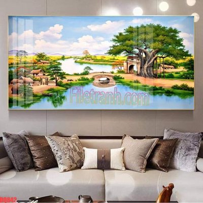 Chi tiết file tranh tráng gương File tranh đồng quê DQ842 (ảnh gốc)